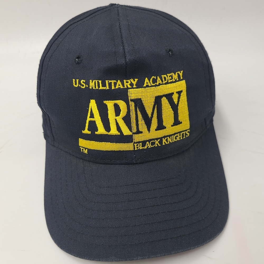 Vintage Army Black Knights Hat Snapback US Military Academy Black Yellow NCAA